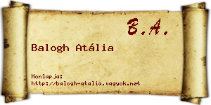 Balogh Atália névjegykártya